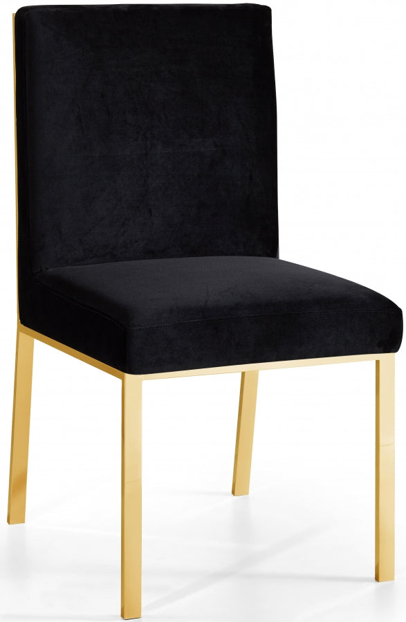 Chaise de salle à manger en velours opale