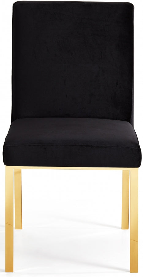 Chaise de salle à manger en velours opale