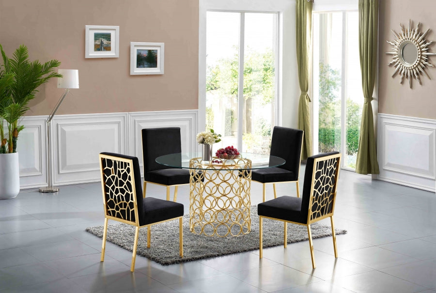 Chaise de salle à manger en velours opale