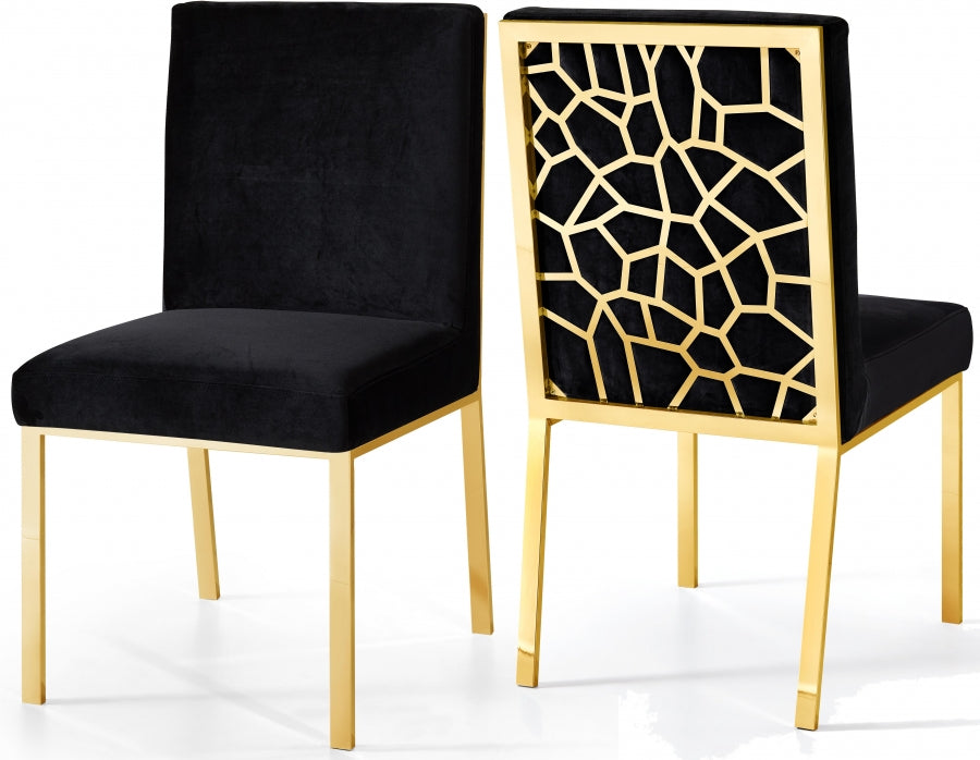 Chaise de salle à manger en velours opale