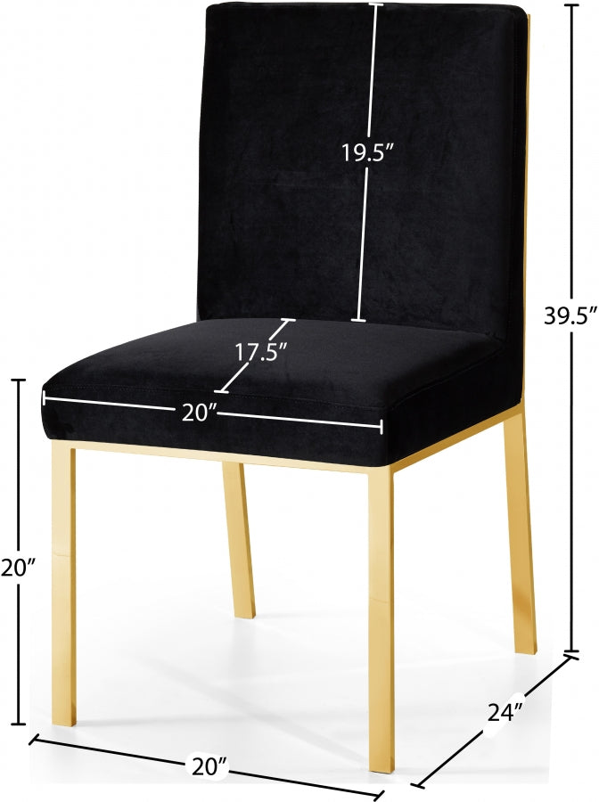 Chaise de salle à manger en velours opale