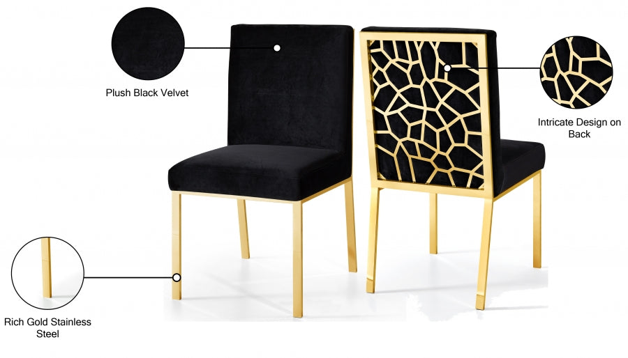 Chaise de salle à manger en velours opale