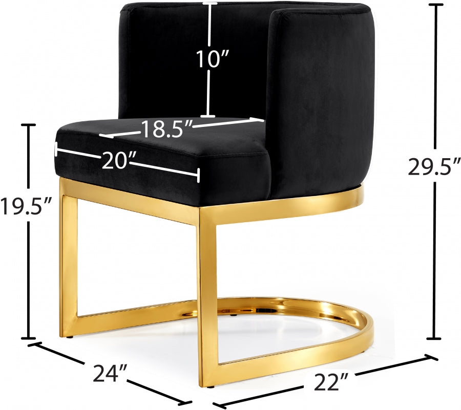 Chaise de salle à manger en velours Gianna