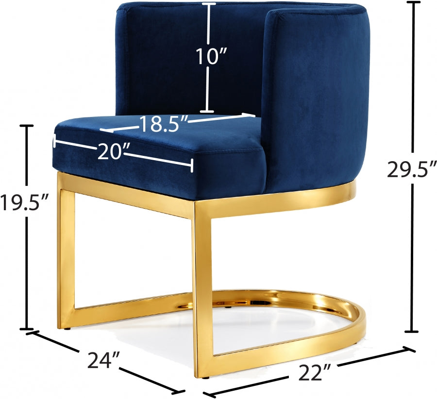Chaise de salle à manger en velours Gianna