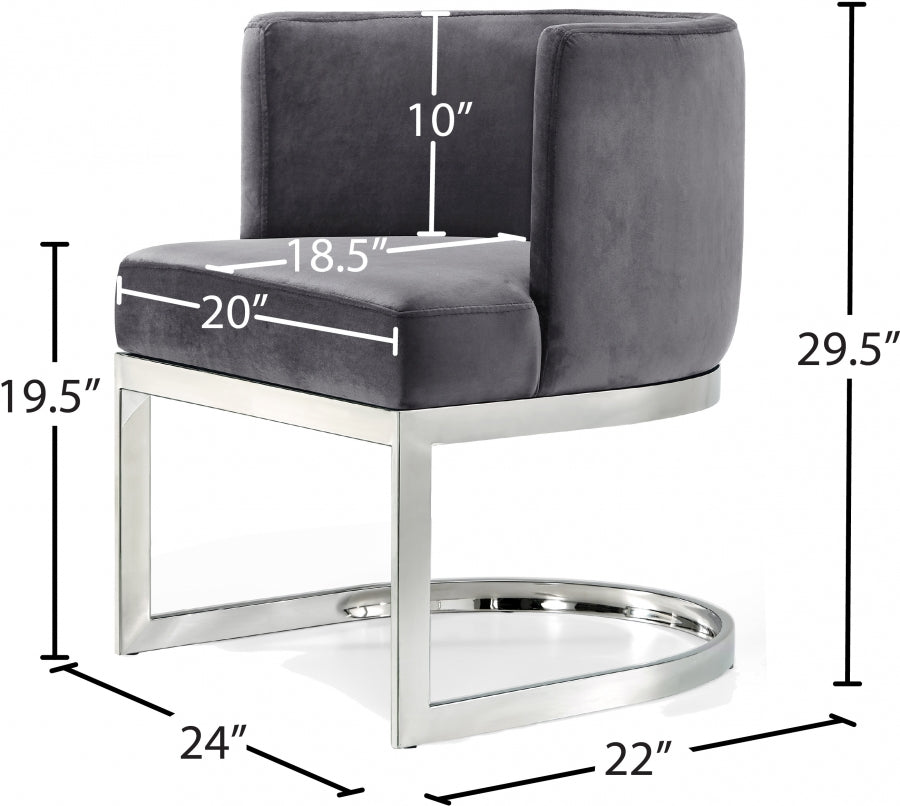 Chaise de salle à manger en velours Gianna