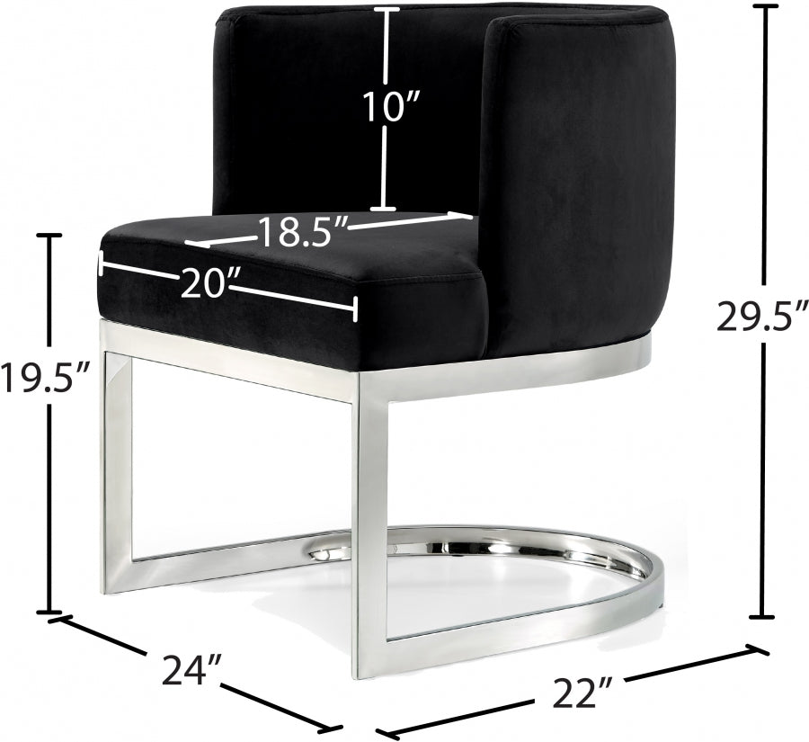 Chaise de salle à manger en velours Gianna