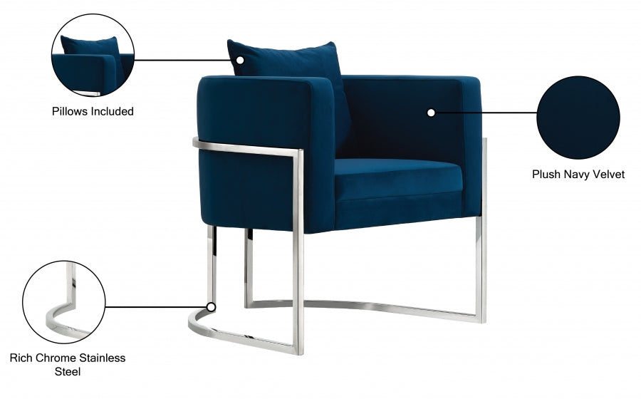 Chaise d'appoint en velours Pippa