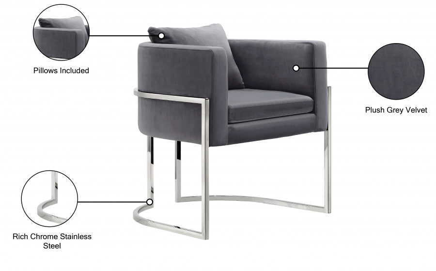Chaise d'appoint en velours Pippa