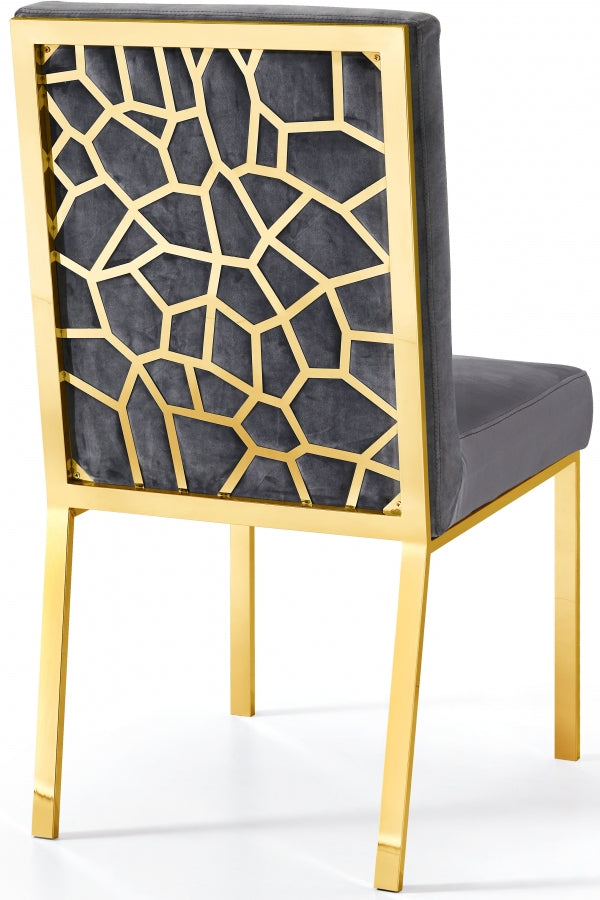 Chaise de salle à manger en velours opale
