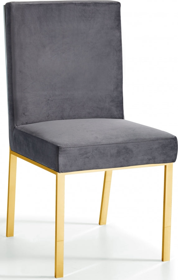 Chaise de salle à manger en velours opale
