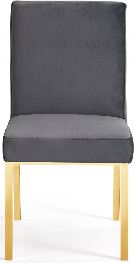 Chaise de salle à manger en velours opale