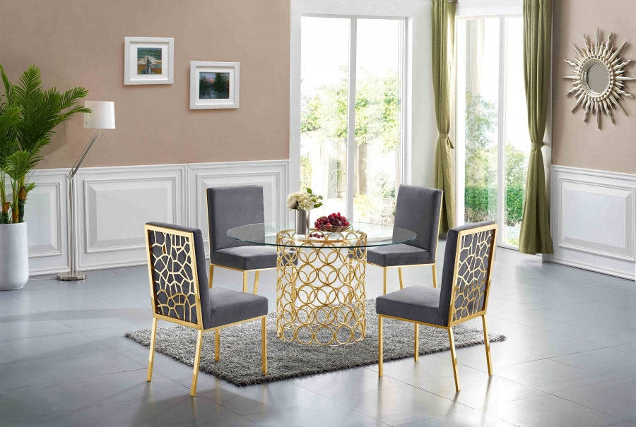 Chaise de salle à manger en velours opale