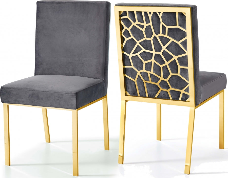 Chaise de salle à manger en velours opale