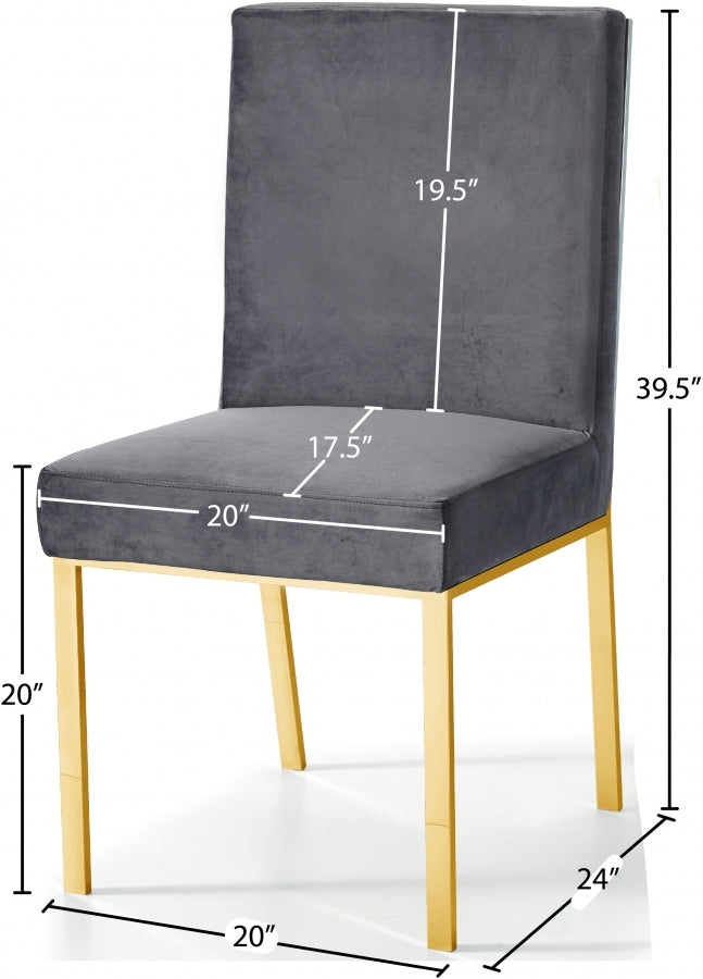 Chaise de salle à manger en velours opale