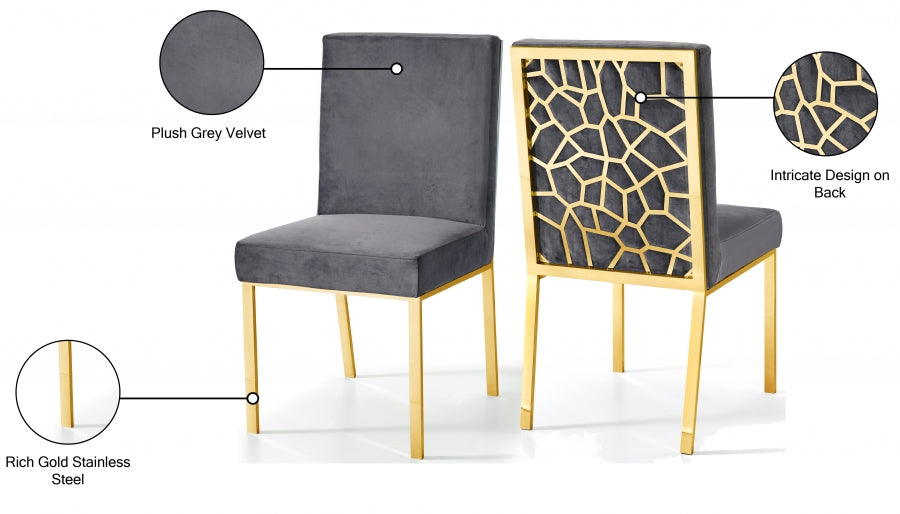 Chaise de salle à manger en velours opale