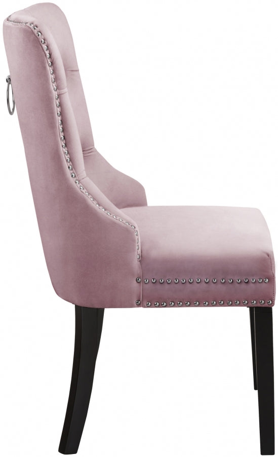 Chaise de salle à manger en velours Nikki