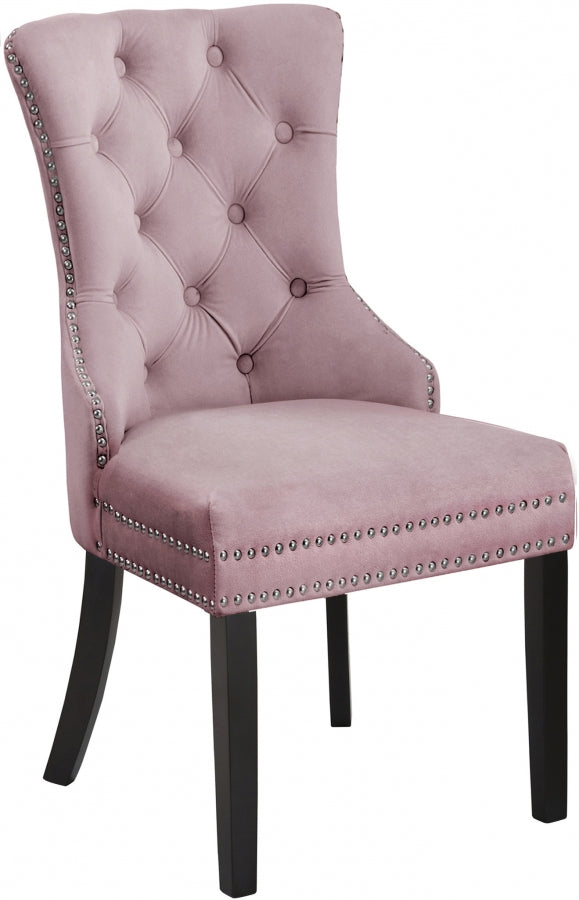 Chaise de salle à manger en velours Nikki