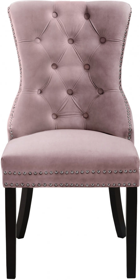 Chaise de salle à manger en velours Nikki