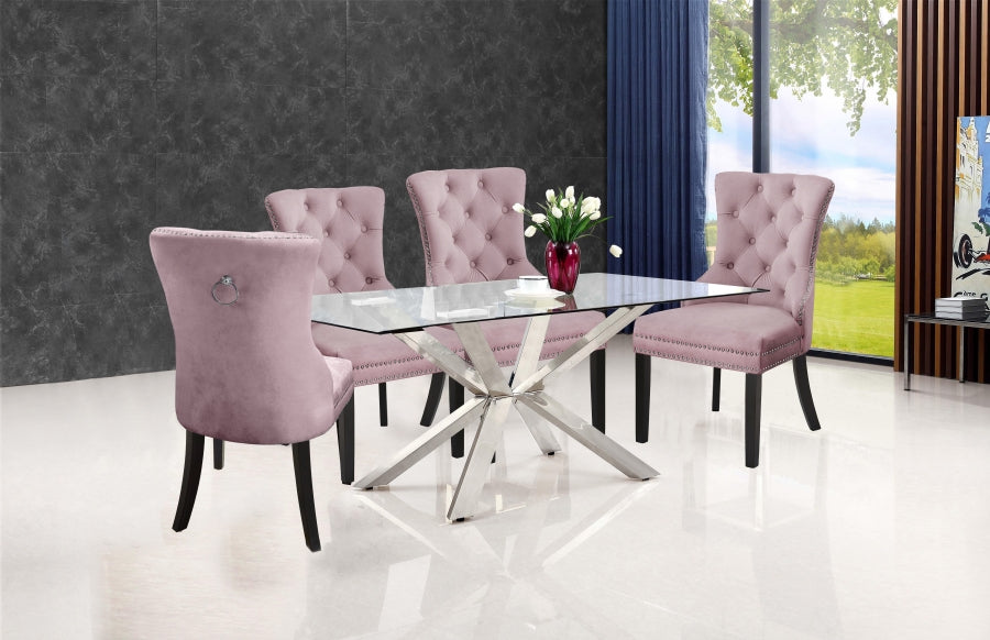 Chaise de salle à manger en velours Nikki