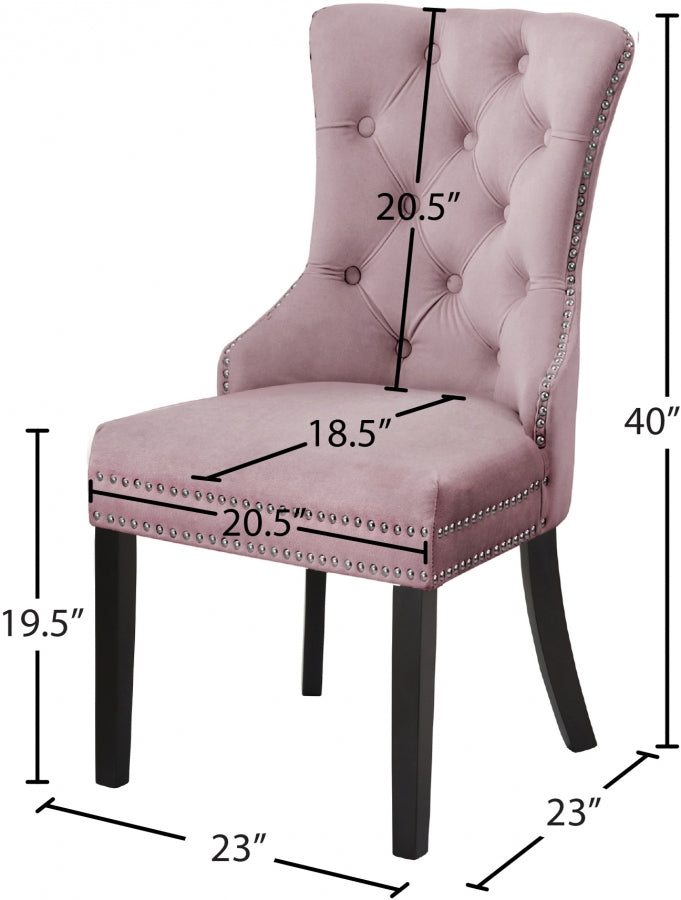 Chaise de salle à manger en velours Nikki