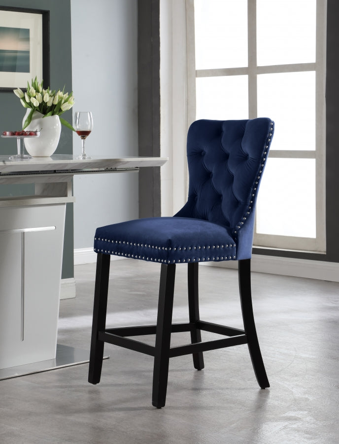 Tabouret de comptoir en velours Nikki