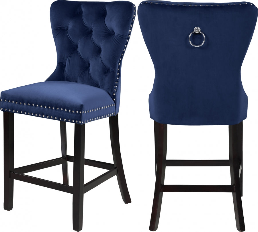 Tabouret de comptoir en velours Nikki
