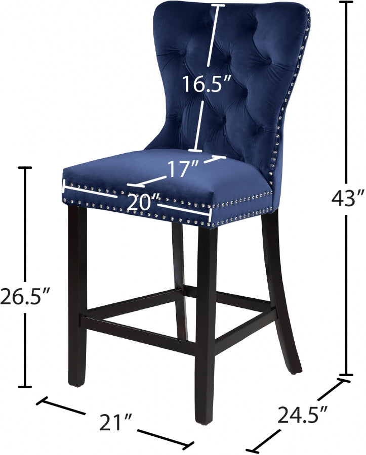 Tabouret de comptoir en velours Nikki