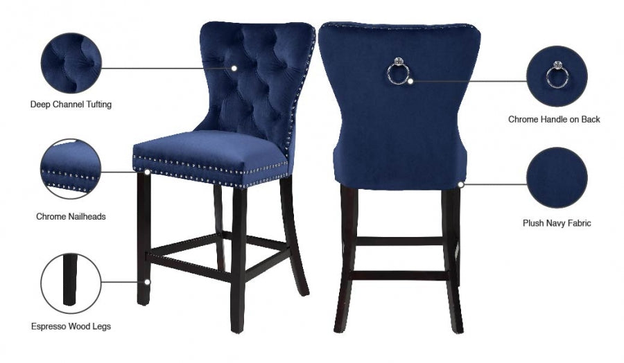 Tabouret de comptoir en velours Nikki