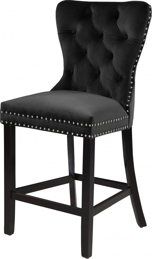 Tabouret de comptoir en velours Nikki