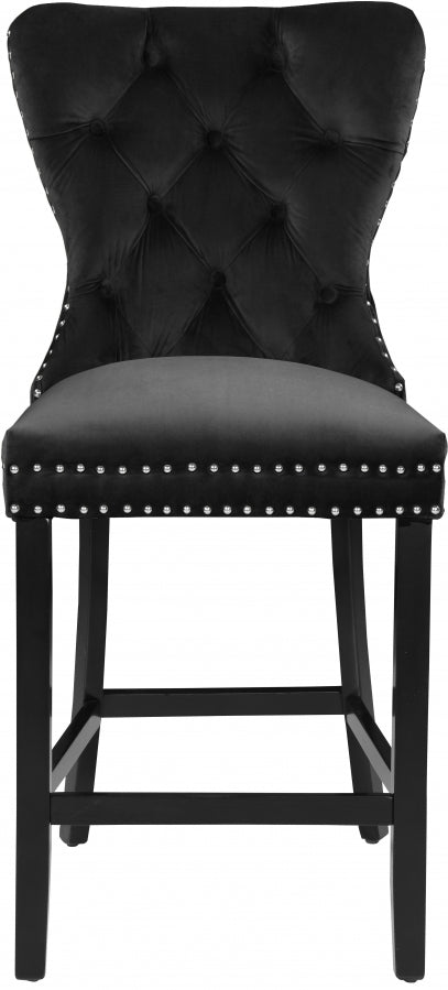 Tabouret de comptoir en velours Nikki