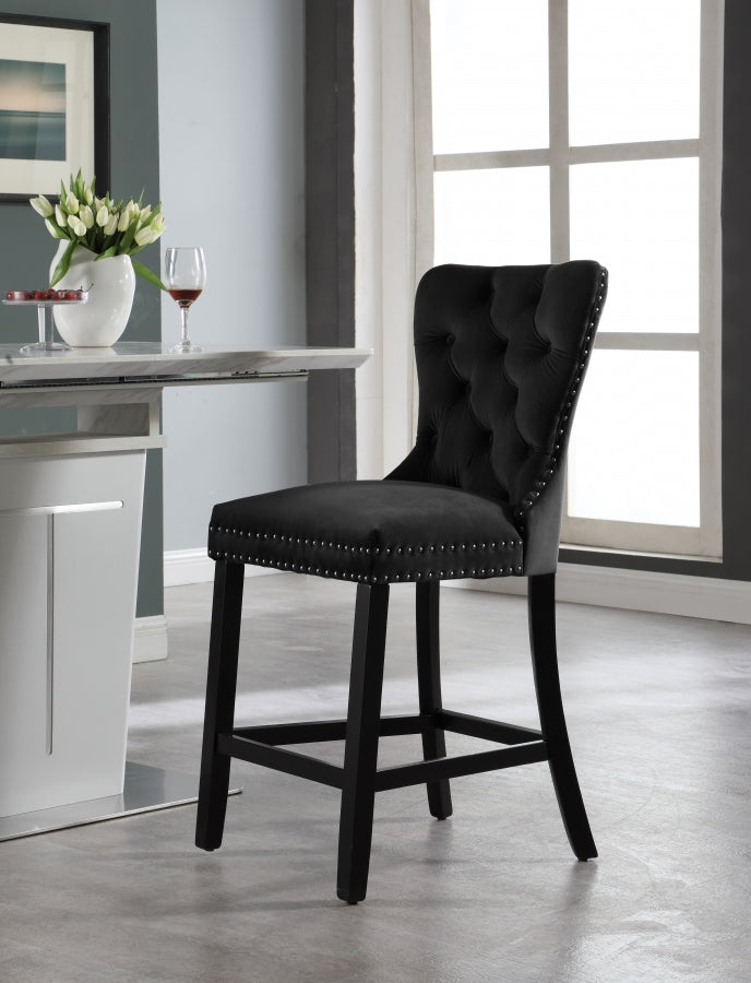 Tabouret de comptoir en velours Nikki