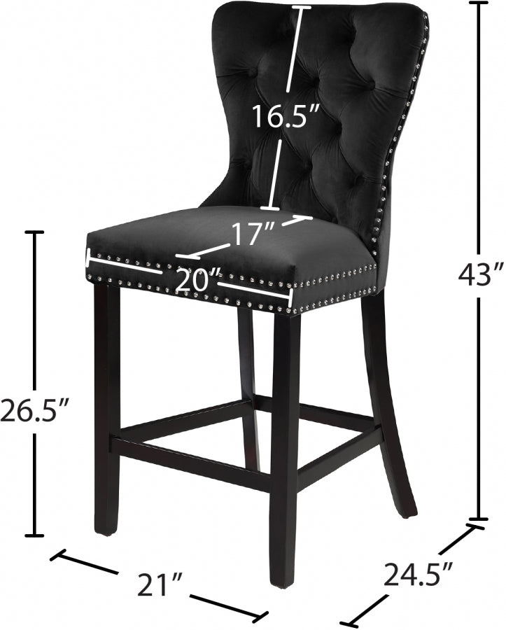 Tabouret de comptoir en velours Nikki
