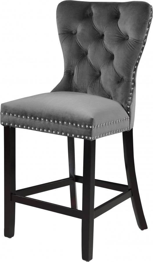 Tabouret de comptoir en velours Nikki