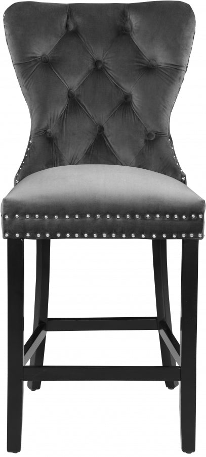 Tabouret de comptoir en velours Nikki
