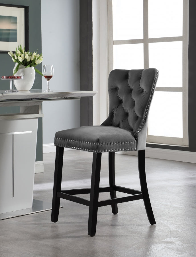 Tabouret de comptoir en velours Nikki