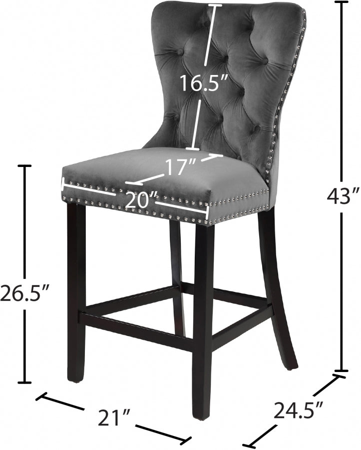 Tabouret de comptoir en velours Nikki