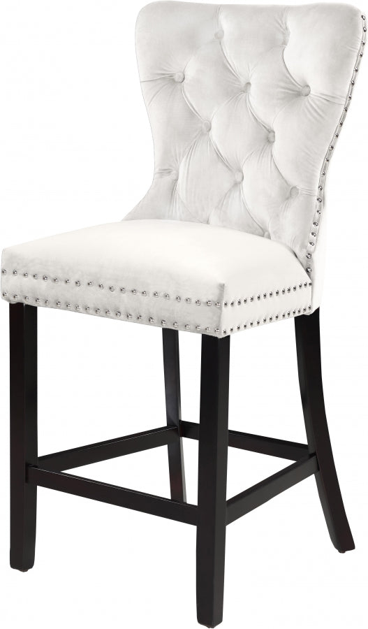 Tabouret de comptoir en velours Nikki