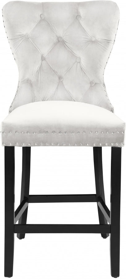 Tabouret de comptoir en velours Nikki