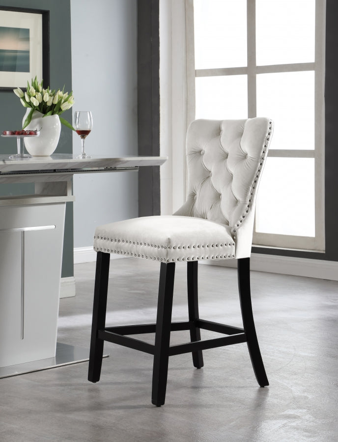 Tabouret de comptoir en velours Nikki