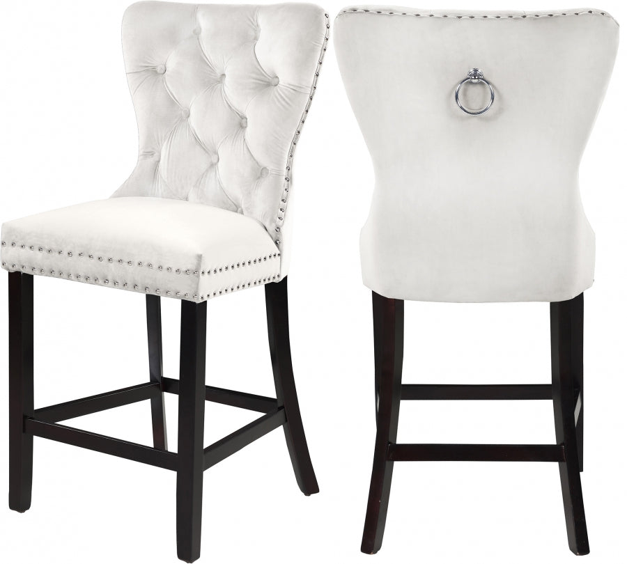 Tabouret de comptoir en velours Nikki