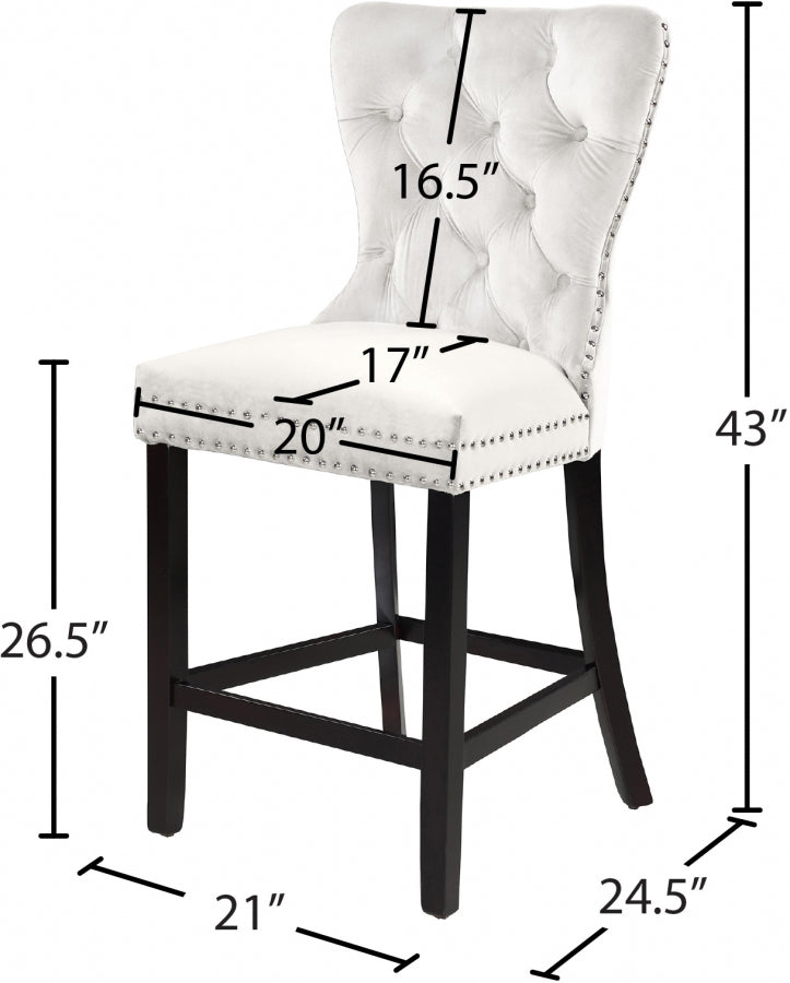 Tabouret de comptoir en velours Nikki