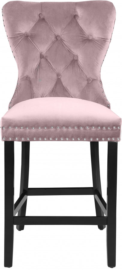 Tabouret de comptoir en velours Nikki