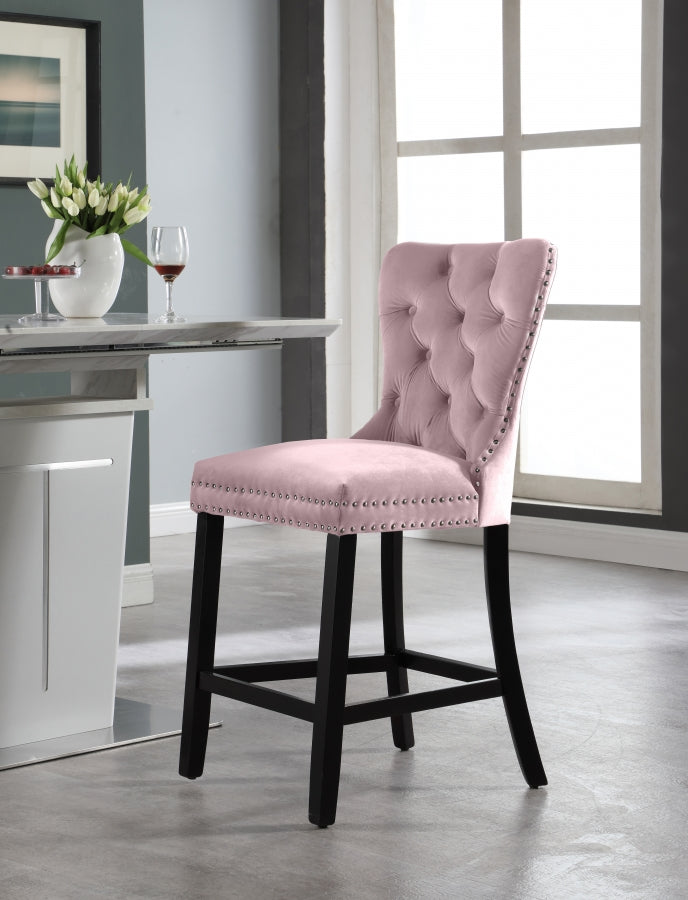 Tabouret de comptoir en velours Nikki