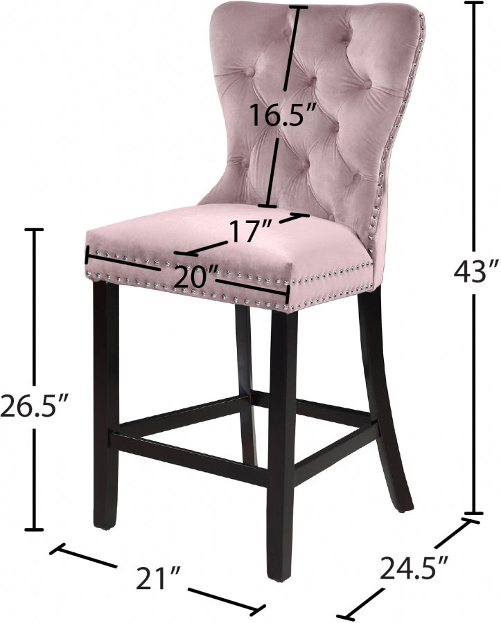 Tabouret de comptoir en velours Nikki