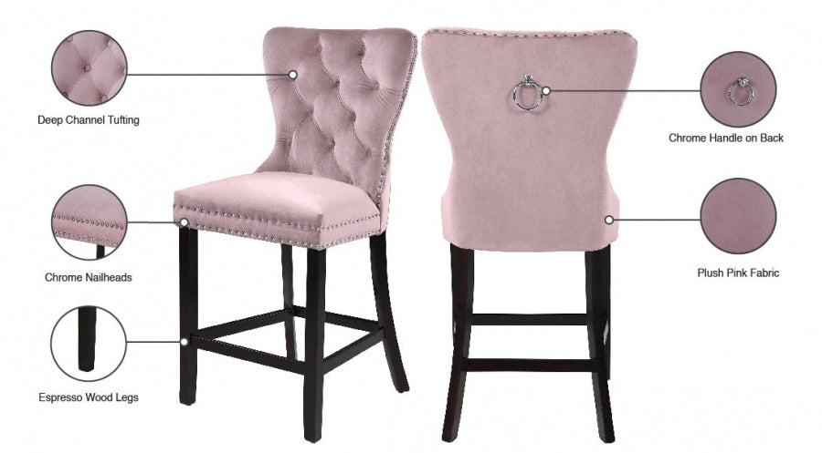 Tabouret de comptoir en velours Nikki
