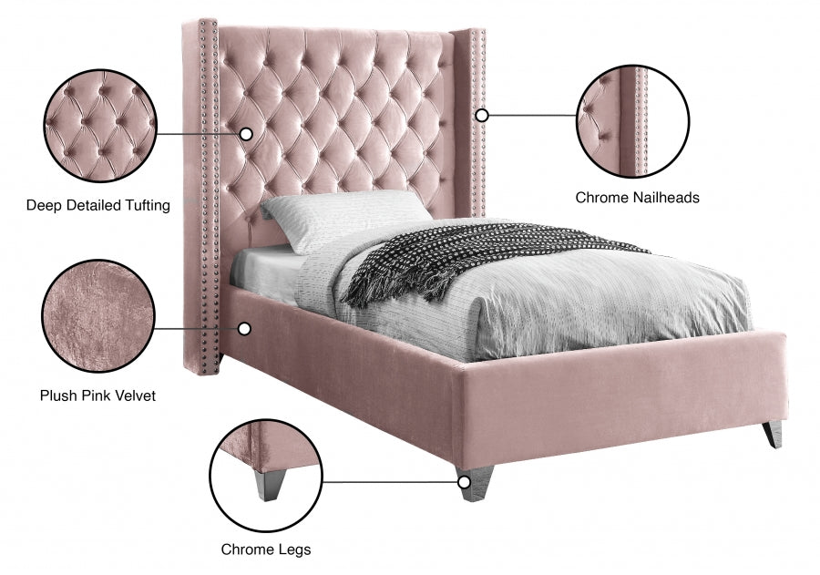 Lit en velours Aiden
