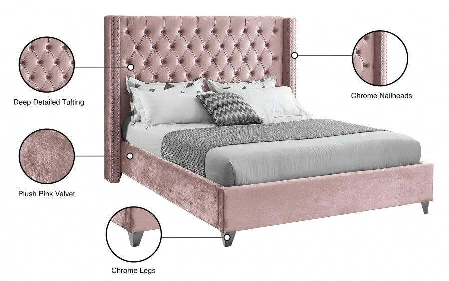 Lit en velours Aiden