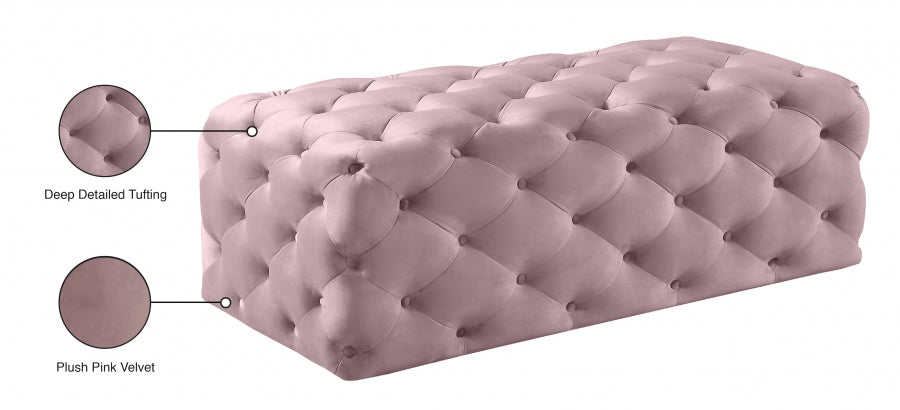 Pouf en velours Casey | Banc