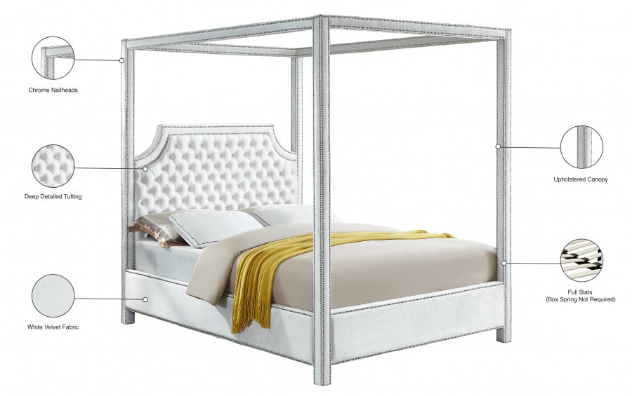 Lit en velours Rowan