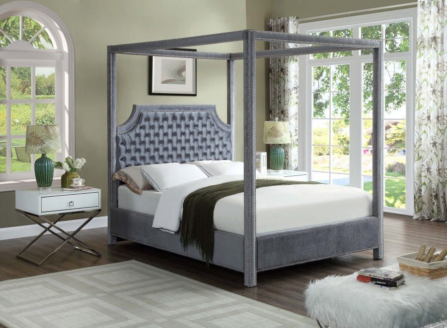 Lit en velours Rowan